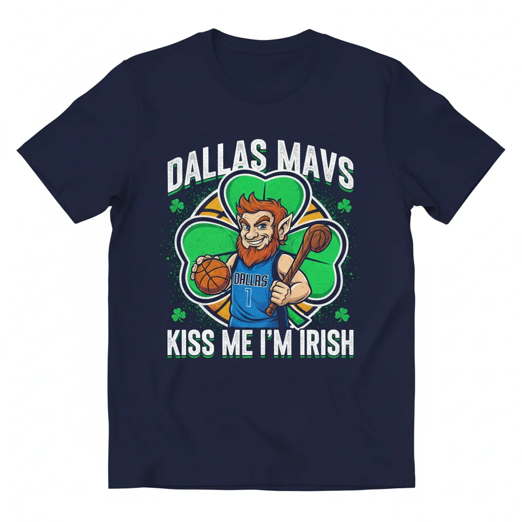 Dallas Mavericks Kiss Me I'm Irish St. Patrick's Day T-Shirt