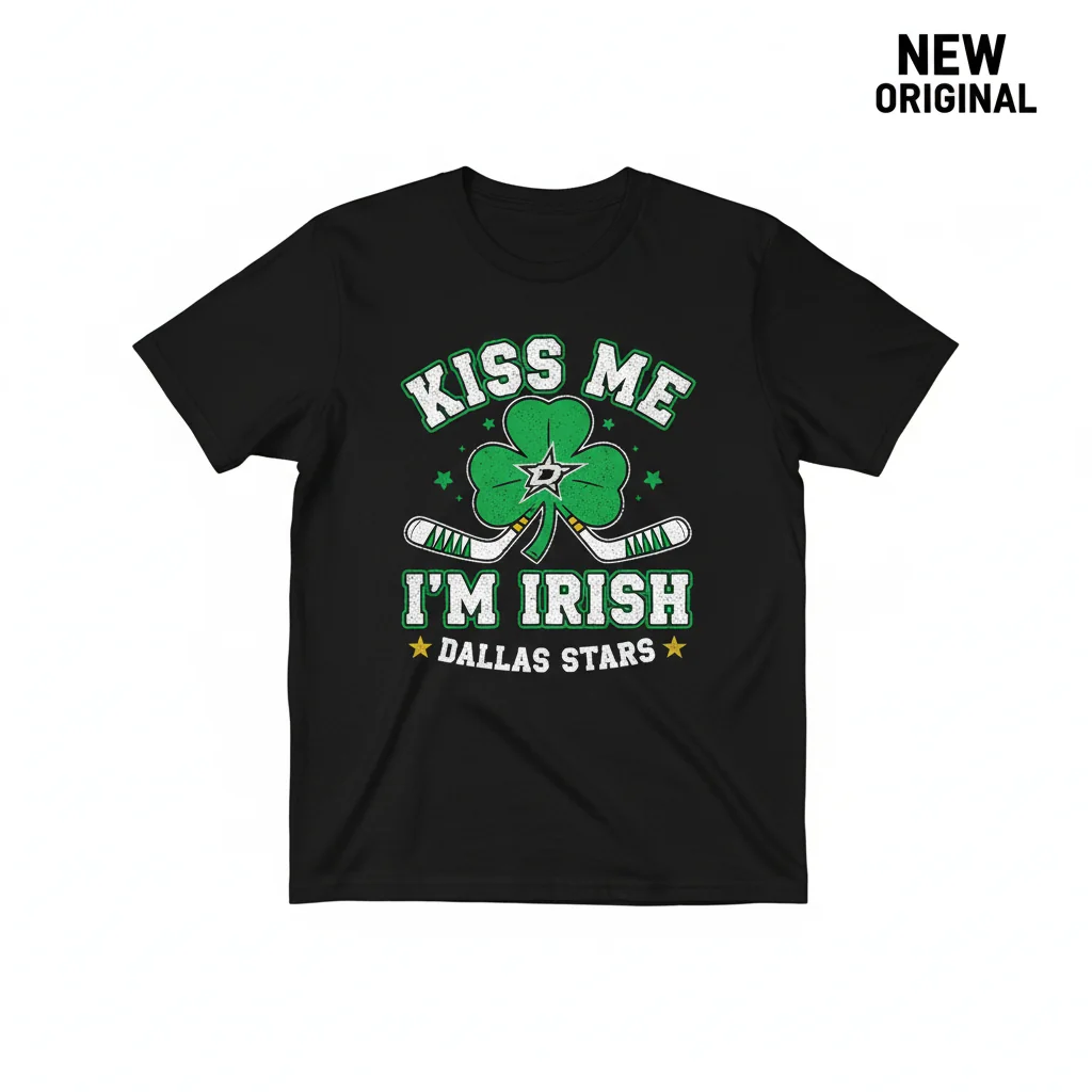 Dallas Stars St. Patrick's Day 'Kiss Me, I'm Irish' Lucky Fan Tee
