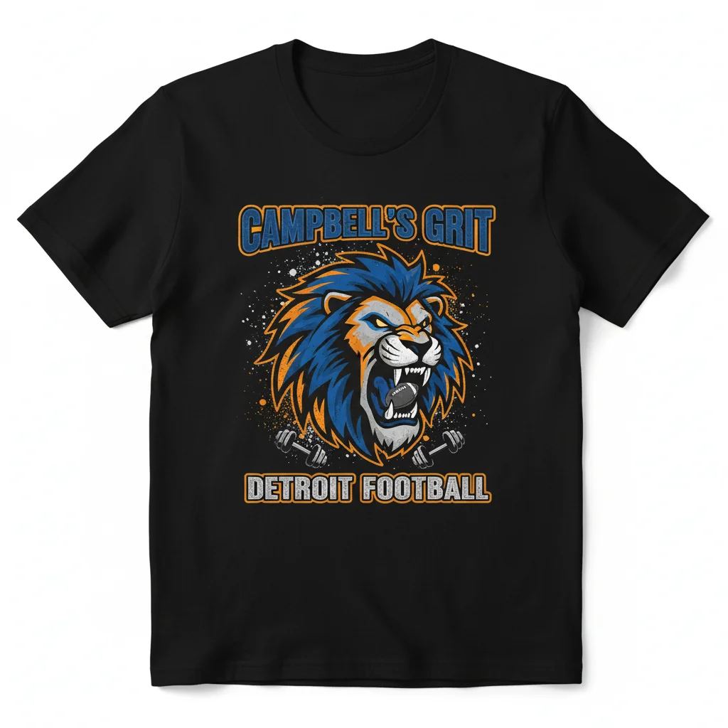 Dan Campbell Head Coach Grit Detroit Lions Funny T-Shirt - Unisex Heavy Cotton Tee