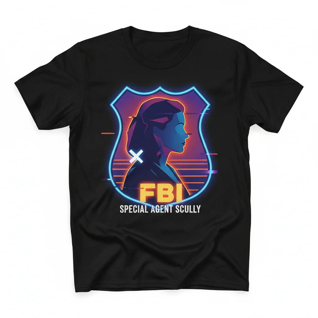 Dana Scully FBI Badge X-Files T-Shirt - Premium Essential Cotton Tee