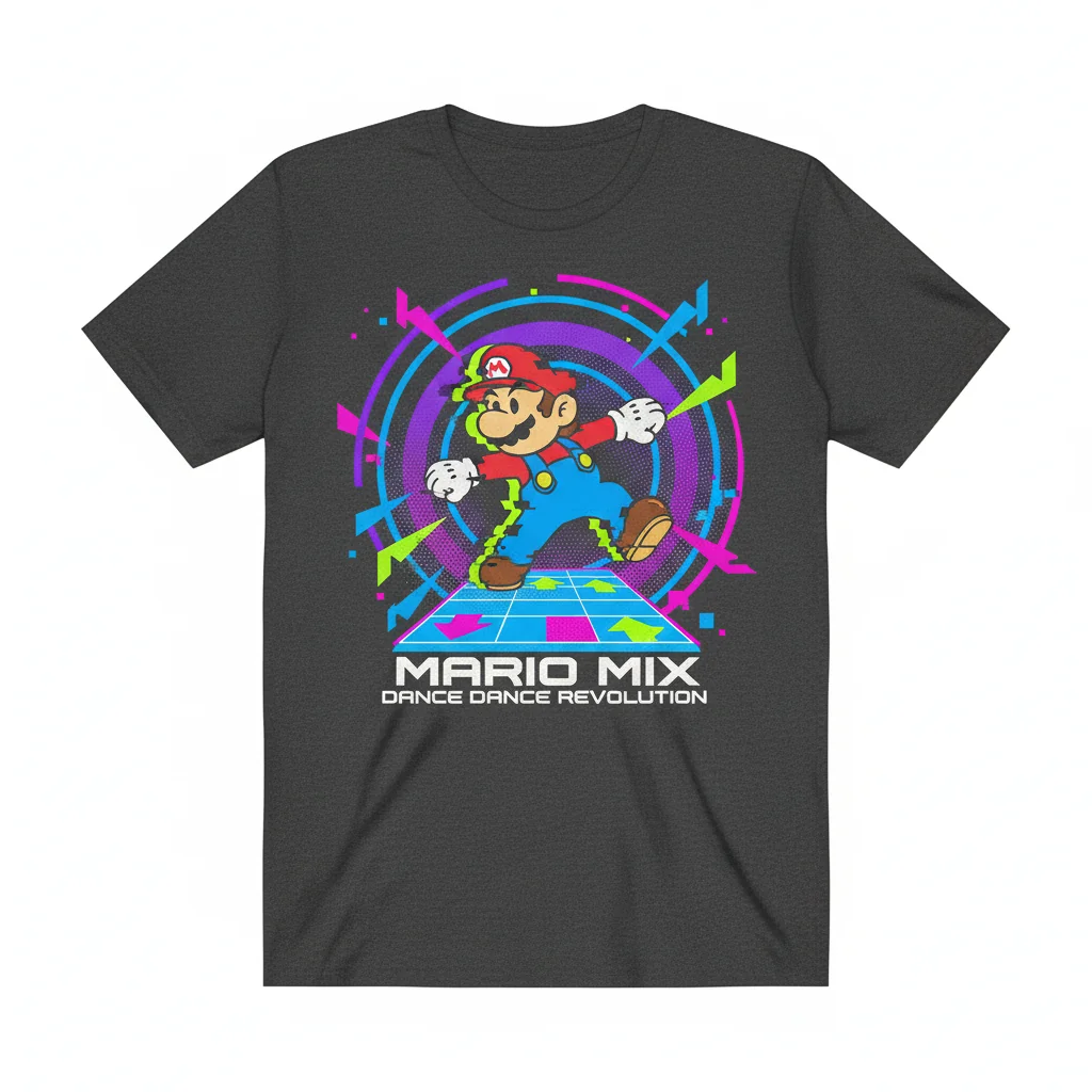 DDR Mario Mix Vintage Gamer Tee – Streetwear Essential