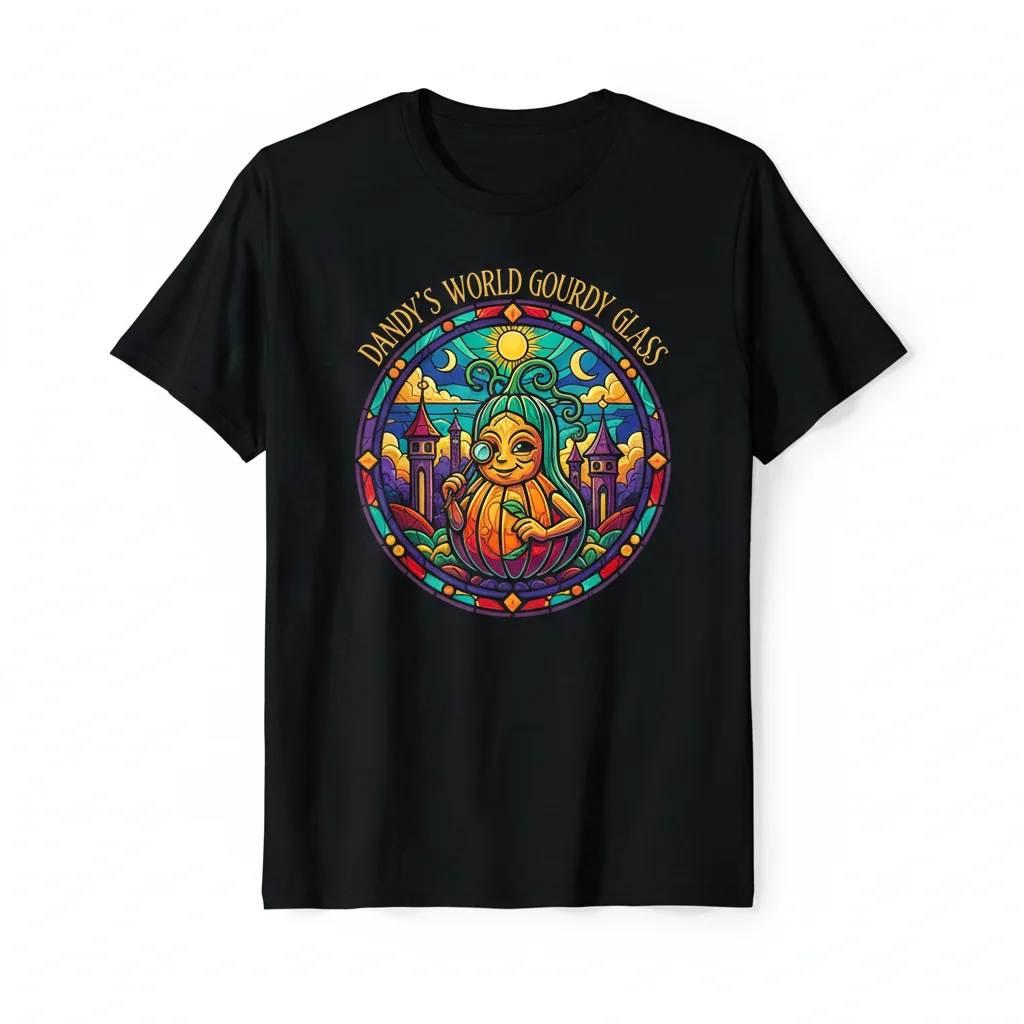 Dandys World Gourdy Stained Glass T-Shirt – Vibrant, Durable & Eco-Friendly