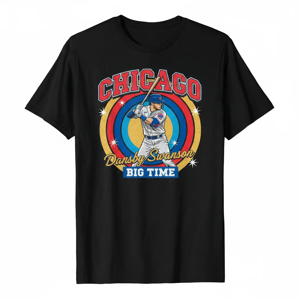 Dansby Swanson 'Big Time' Artist-Designed Tee | Chicago Cubs Inspired Apparel