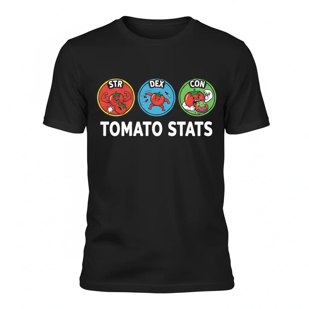 D&D Stats & Tomatoes Tee: Streetwear Fusion