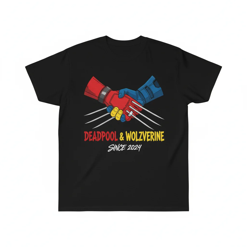 Deadpool & Wolverine Couples Hand-Holding Signature Tee - Deadpool 3 2024
