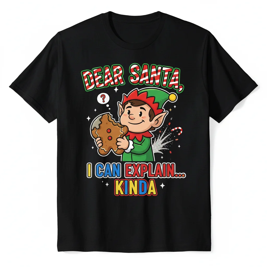 Dear Santa I Can Explain Christmas T-Shirt - Ultra-Durable & Pre-Shrunk Comfort