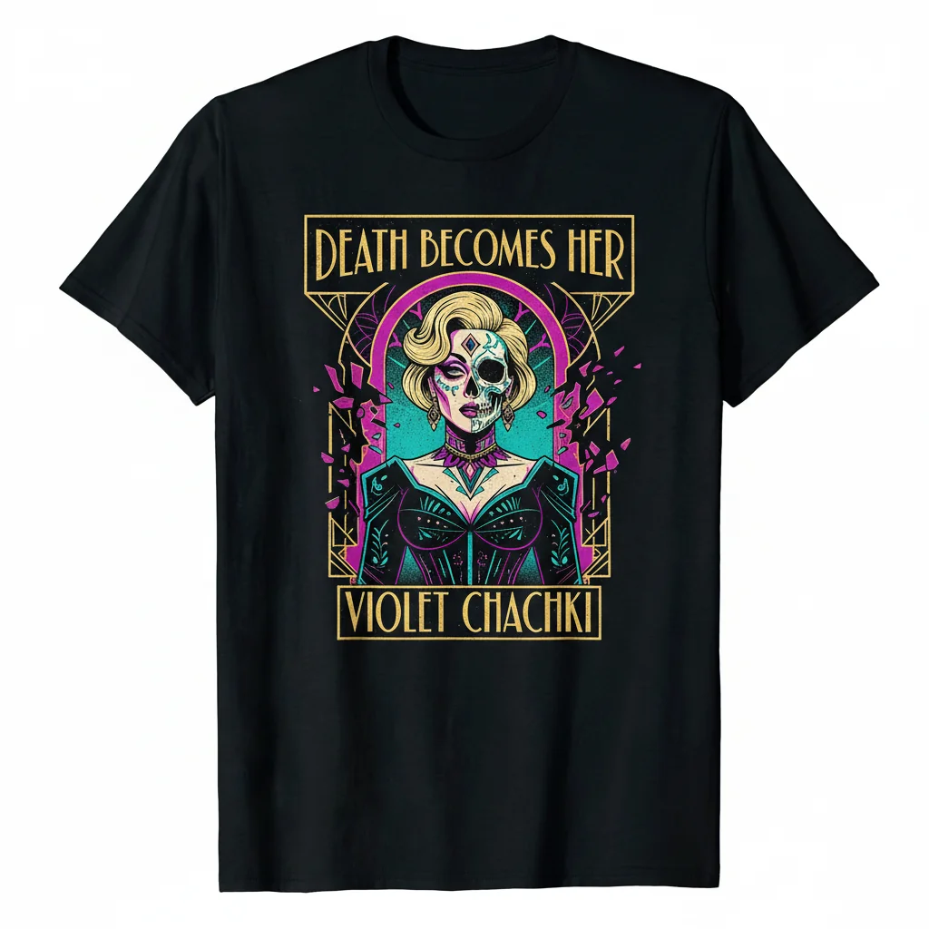 Death Becomes Her Violet Chachki T-Shirt | Durable & Vibrant Unisex Fit