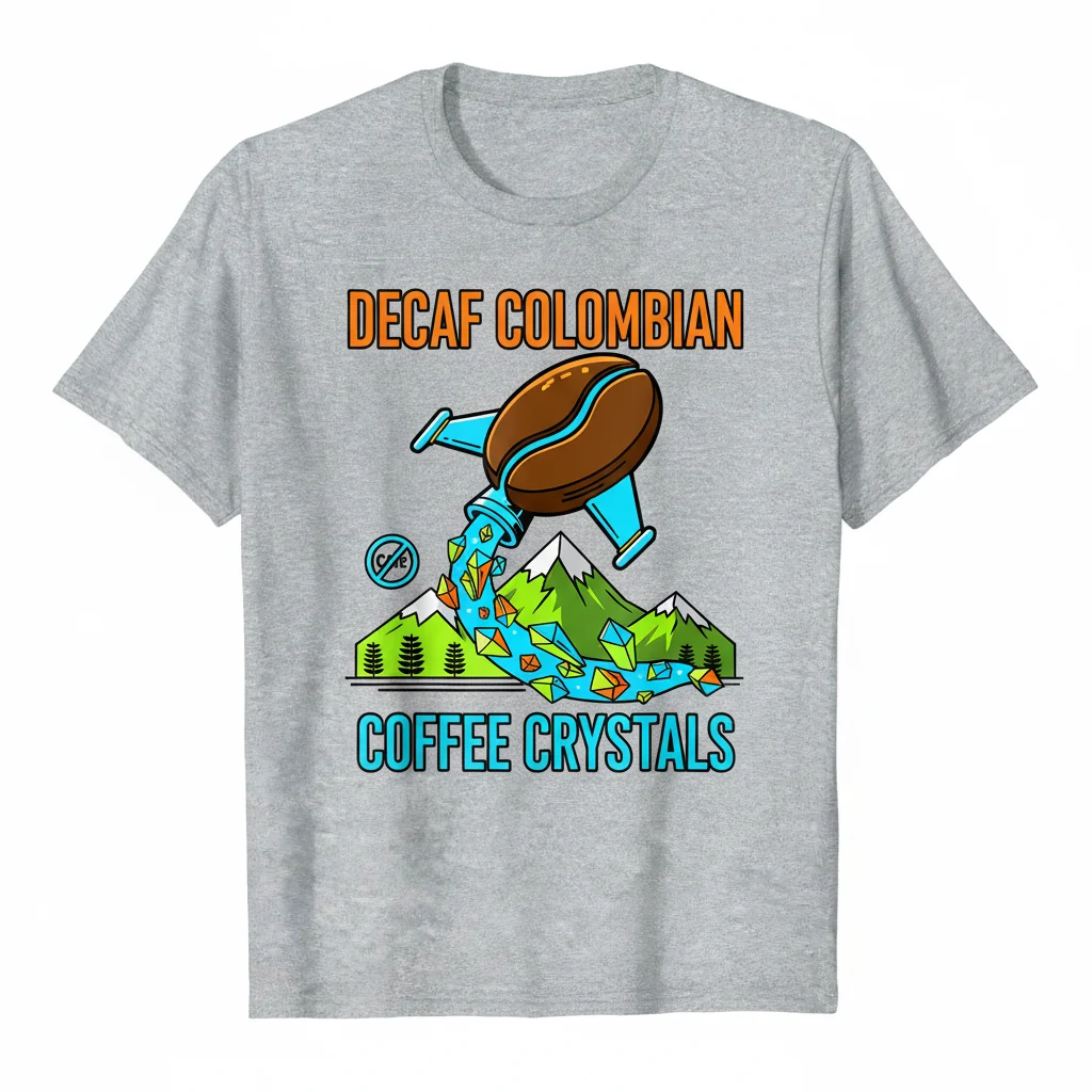 Café Colombiano Descafeinado Instantáneo - Camiseta Esencial de Algodón Suave