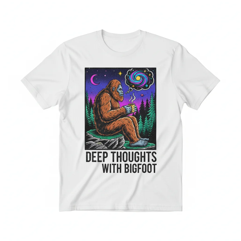 Bigfoot Deep Thoughts Essential T-Shirt - Mythical Comfort & Style