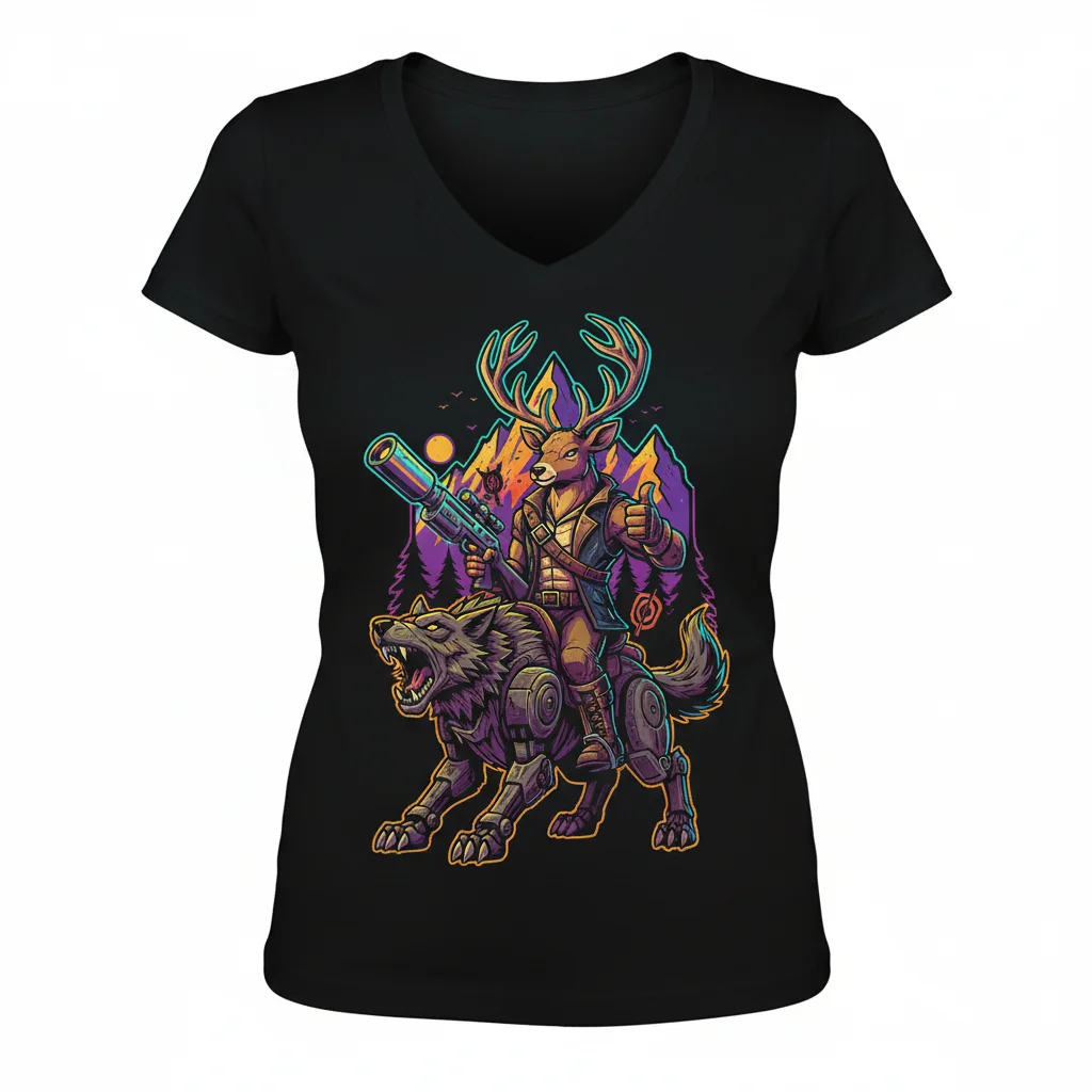 Deer Hunter Caricature Rifle Hybrid Sticker Essential T-Shirt