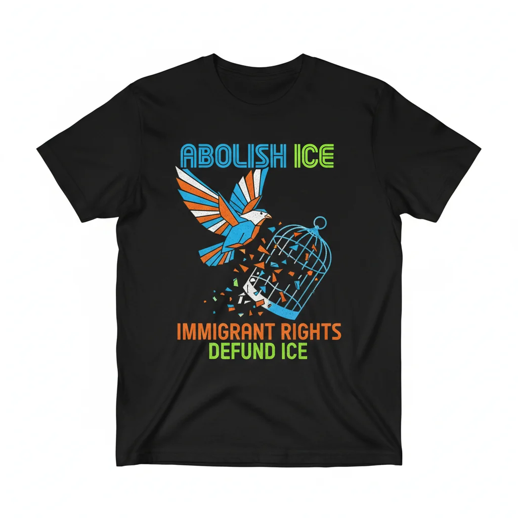 Defund ICE Abolish ICE Immigrant Rights Slogan Tee - Essential Soft Cotton T-Shirt