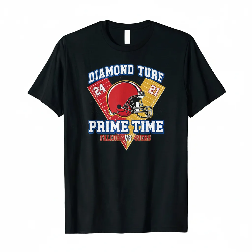 Deion Sanders Diamond Turf Prime Time 24-21 Falcons vs 49ers T-Shirt
