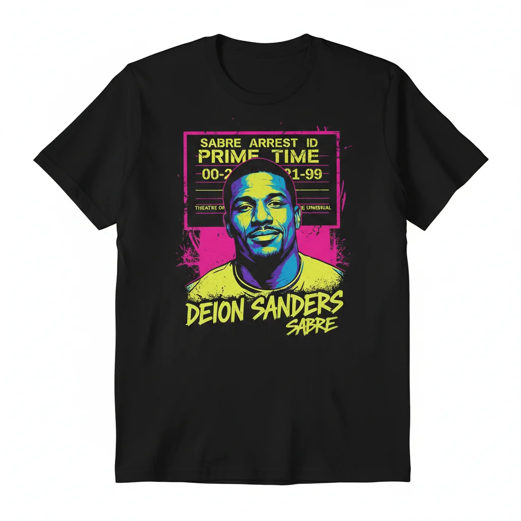 Deion Sanders Mugshot by SABRE: The Ultimate Durable & Comfortable Essential T-Shirt