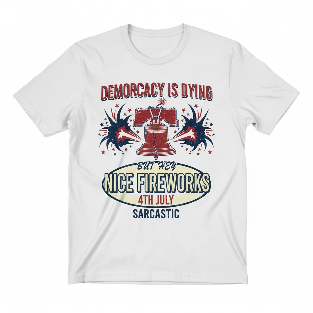 Democracy Is Dying But Hey Nice Fireworks 4th July Sarcastic Essential T-Shirt