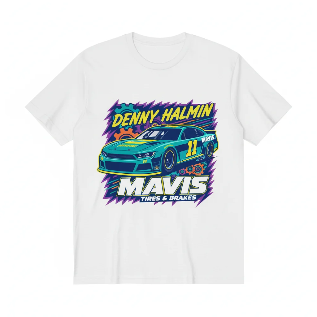 Denny Hamlin Joe Gibbs Racing Mavis Car Team Collection Ultra-Soft Fan Shirt
