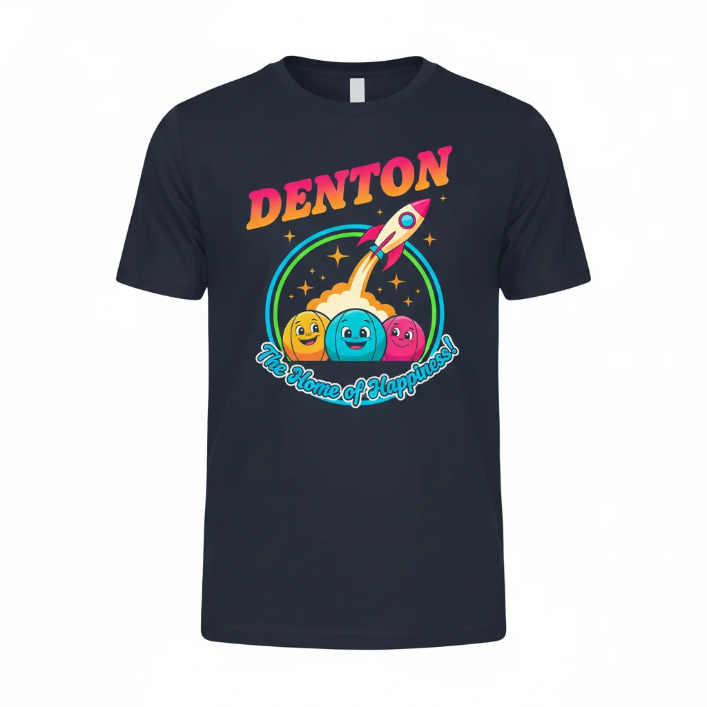 Denton "Home of Happiness" Essential T-Shirt - Premium Ring-Spun Cotton