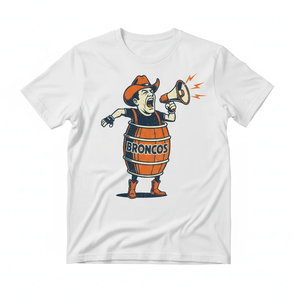 Denver Broncos Barrel Man Fan T-Shirt - Unisex Comfort Tee