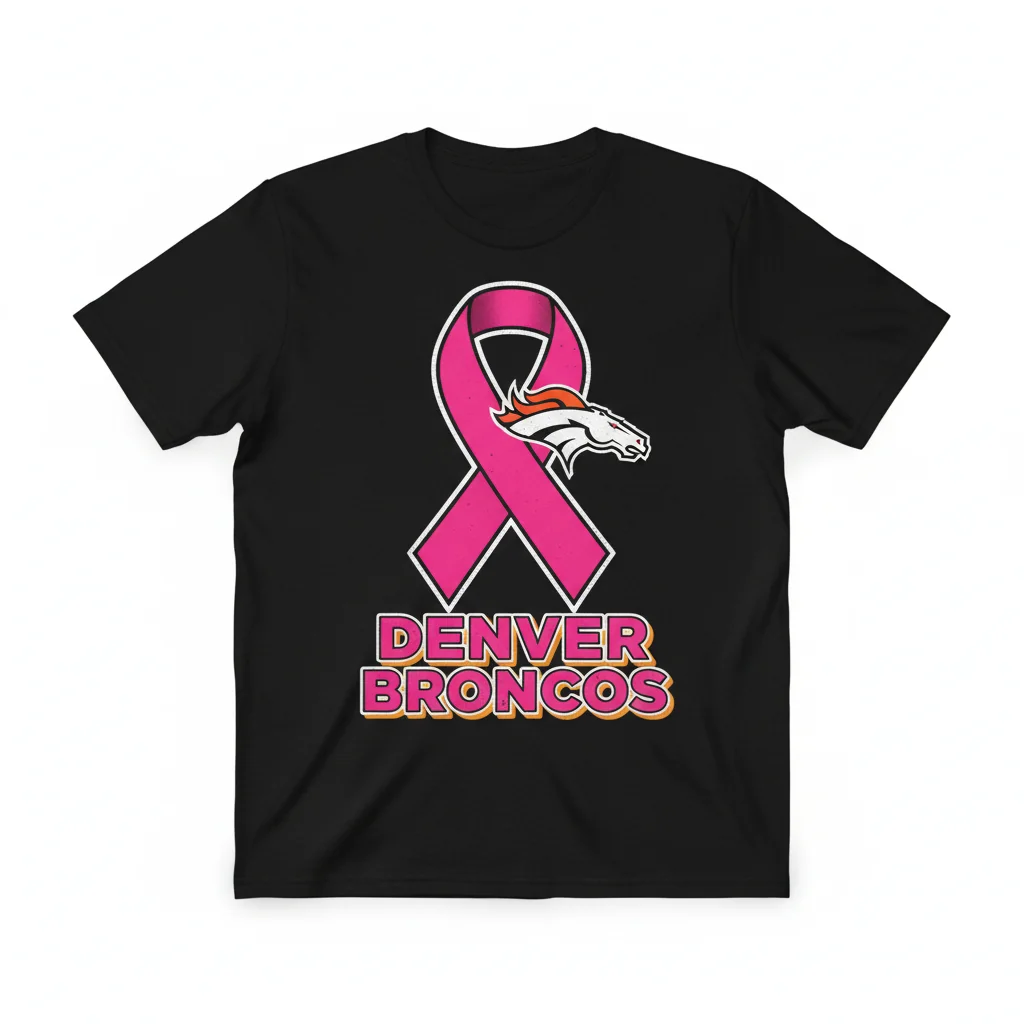 Denver Broncos Breast Cancer Awareness T-Shirt - Official NFL Fan Gear