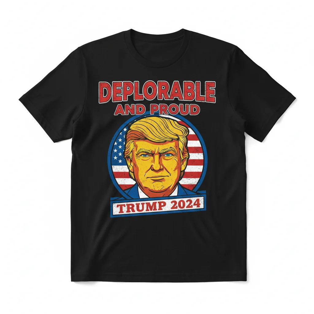 Deplorable & Proud Donald Trump T-Shirt – Express Your Support