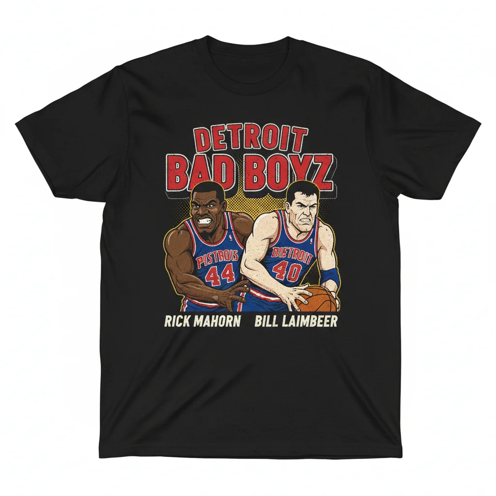 Detroit Bad Boyz Rick Mahorn & Bill Laimbeer Shirt | Durable Vintage Style Tee