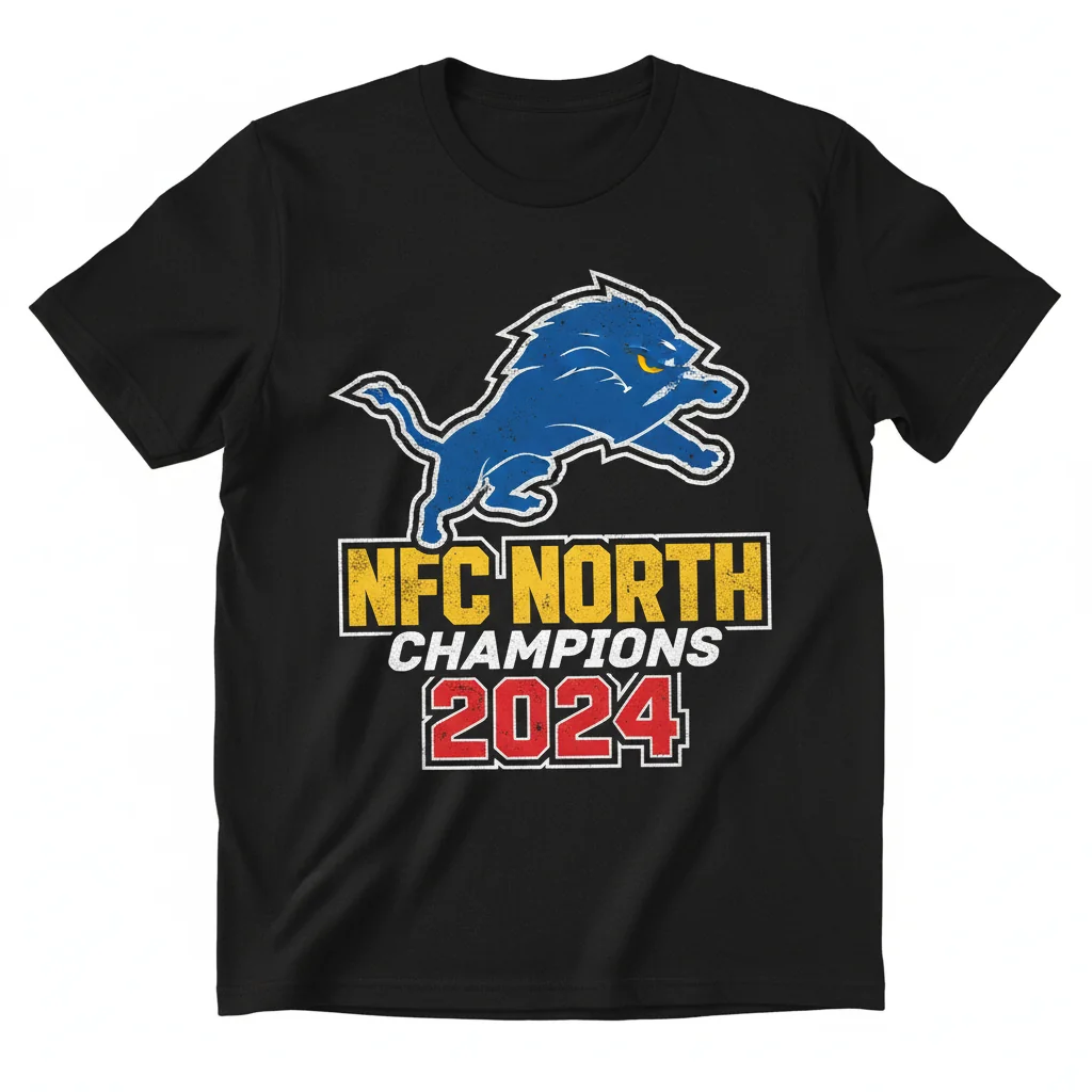Detroit Lions 2024 NFC North Champions Conquer T-Shirt – Unisex Fan Apparel