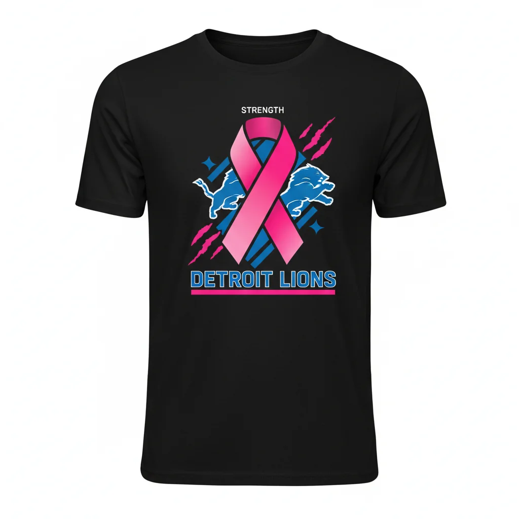 Detroit Lions Breast Cancer Awareness T-Shirt – Premium & Durable