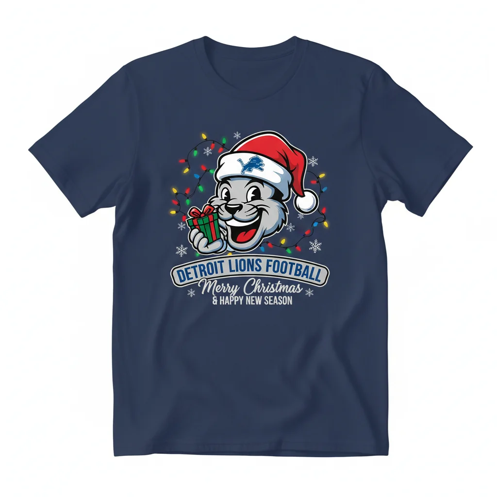Detroit Lions Christmas Football Essential T-Shirt - Official NFL Fan Gear