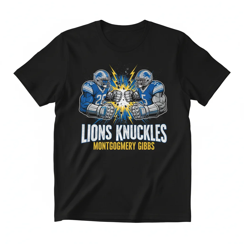 Detroit Lions Montgomery & Gibbs: The Roaring Knuckles Tee