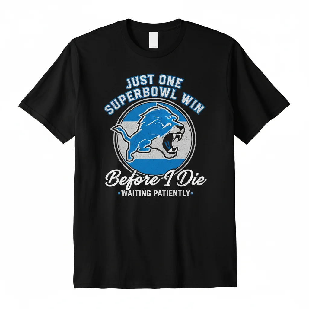 Detroit Lions: Just One Super Bowl Win – The Patient Fan's Legacy Tee