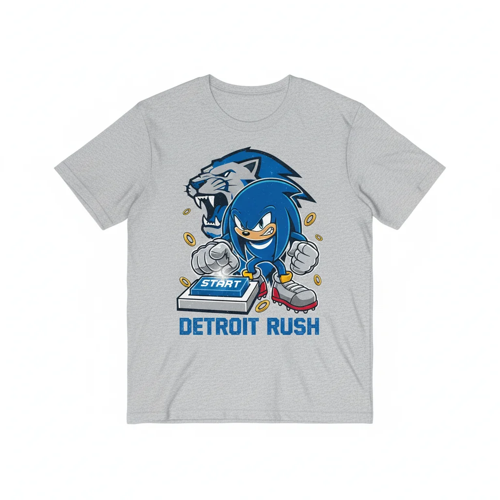 Detroit Lions Knuckles Press Start T-Shirt - Official NFL Fan Apparel