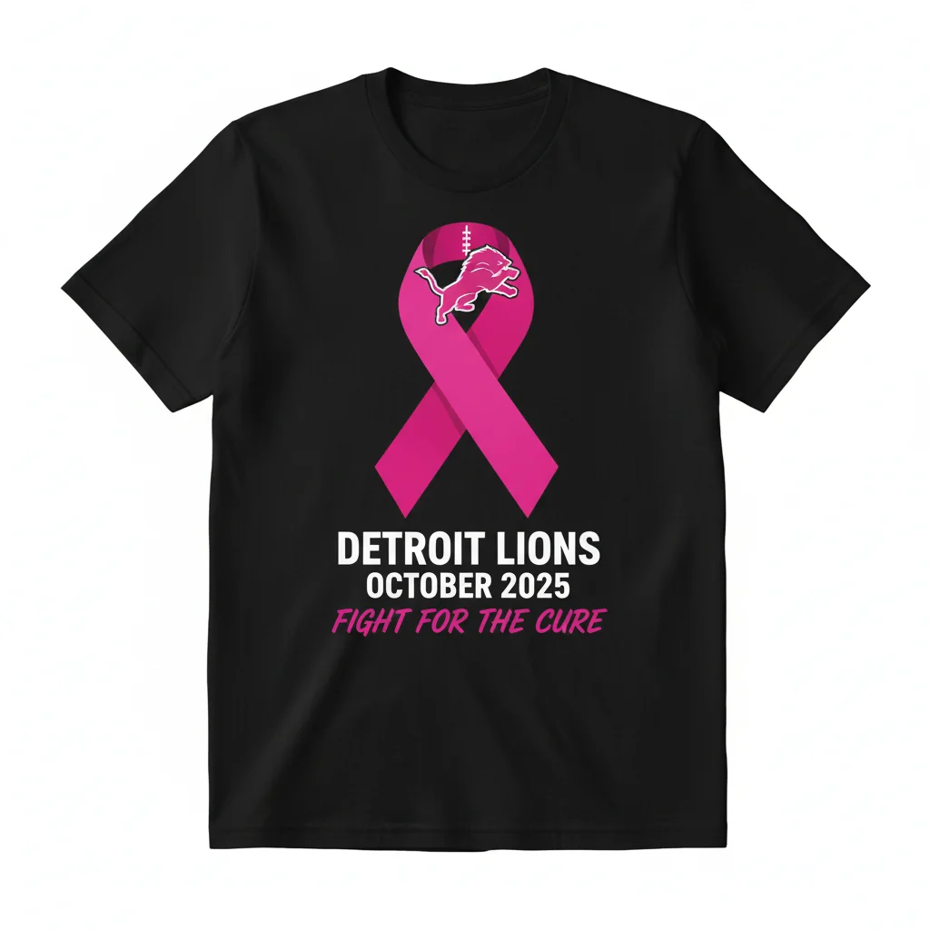 Detroit Lions Breast Cancer Awareness 2025: A Symbol of Hope & Strength Tee