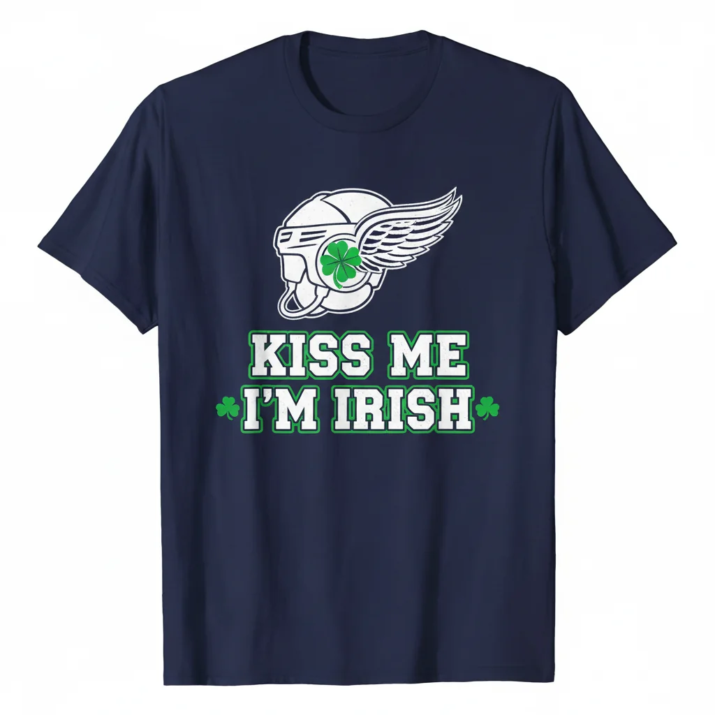 Detroit Red Wings Kiss Me I'm Irish St. Patrick's Day T-Shirt – Ultra-Durable & Fade-Resistant