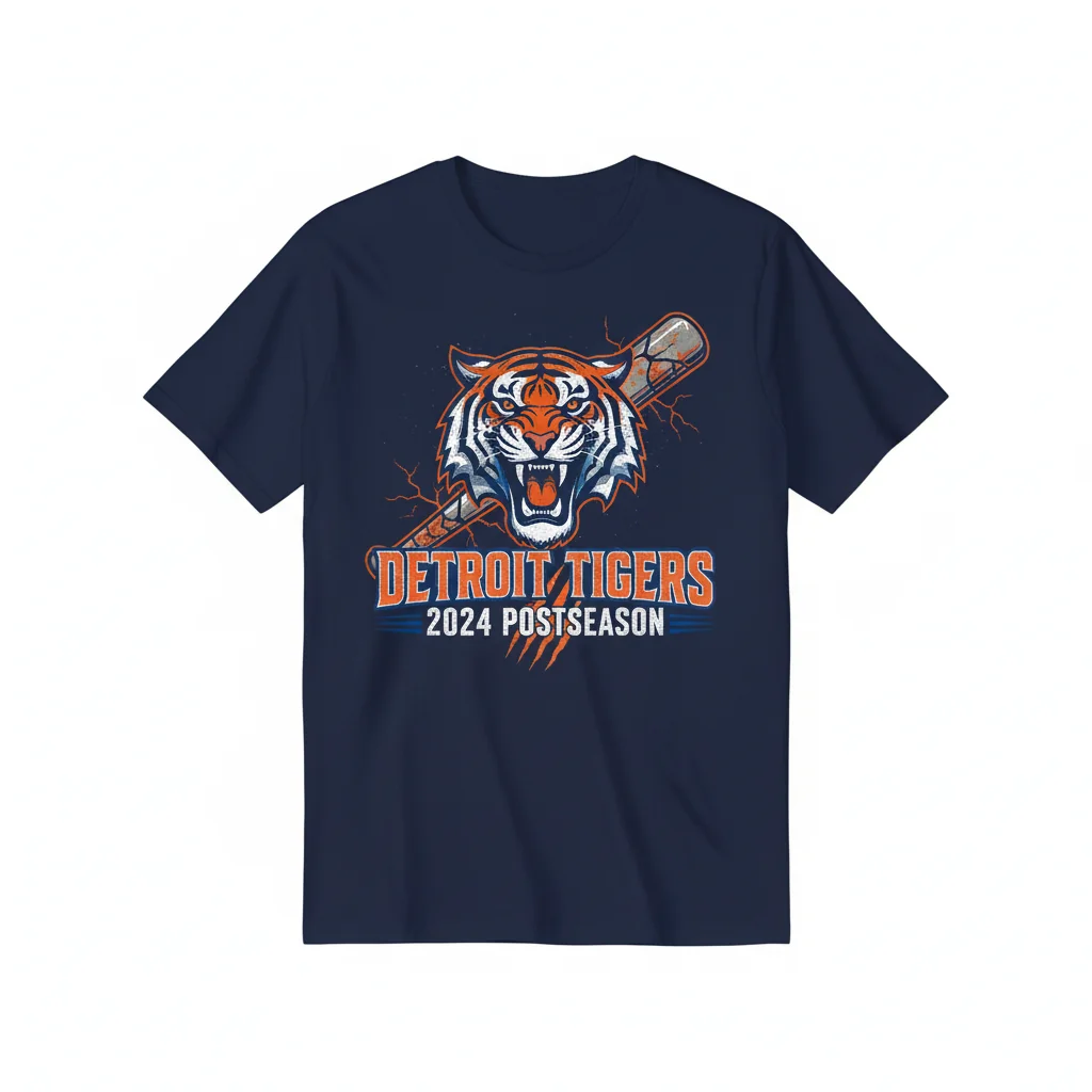 Detroit Tigers 2024 MLB Postseason Shirt - Durable Fan Gear for Ultimate Comfort