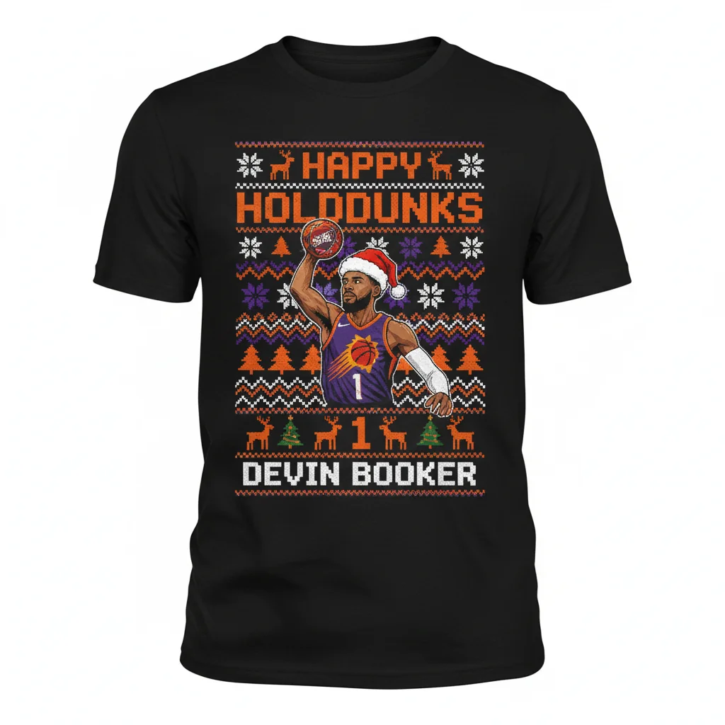 Devin Booker Phoenix Suns Festive Holiday Spirit Tee