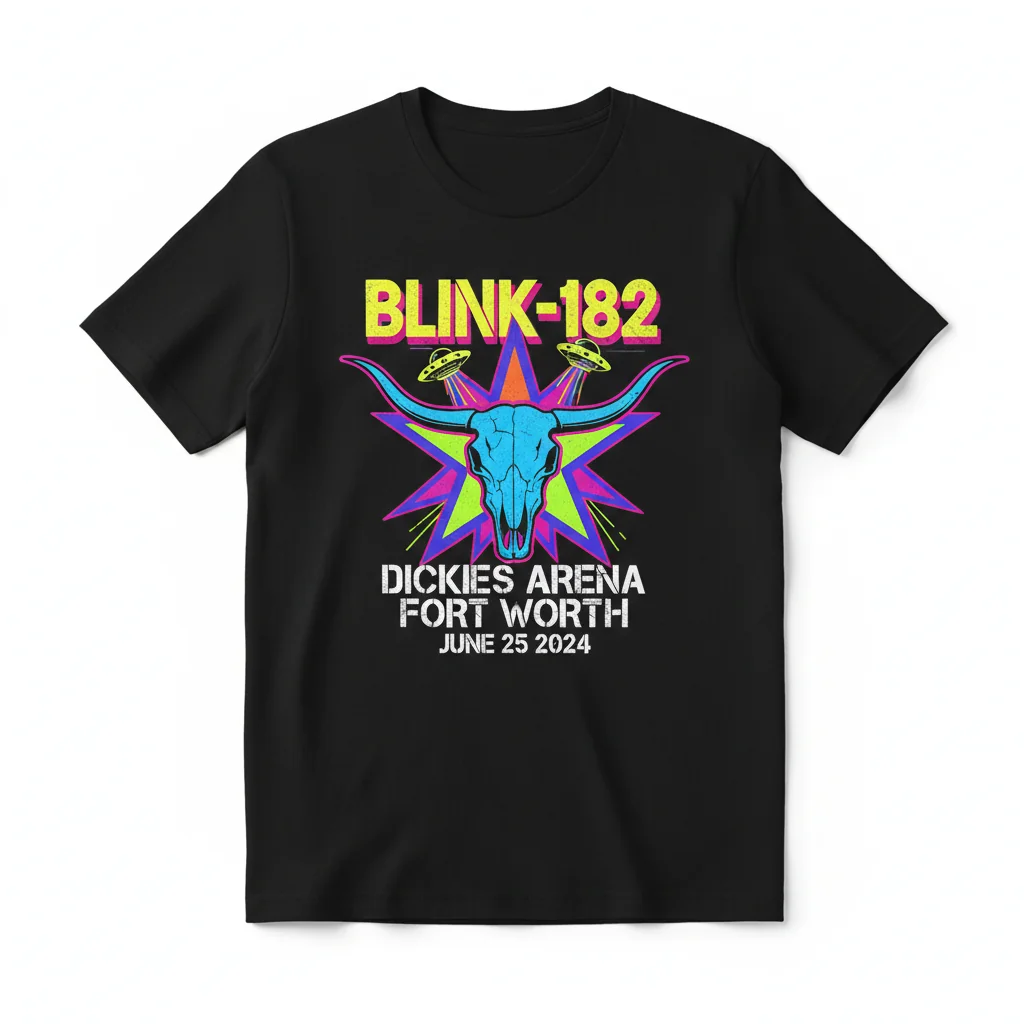 Blink-182 Fort Worth 2024 Tour Shirt | Dickies Arena Concert Merch