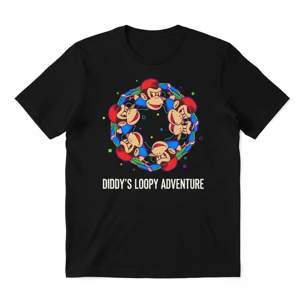 Diddy Character Loop Pixel Art T-Shirt for Adults - Durable, Pre-Shrunk & Vibrant