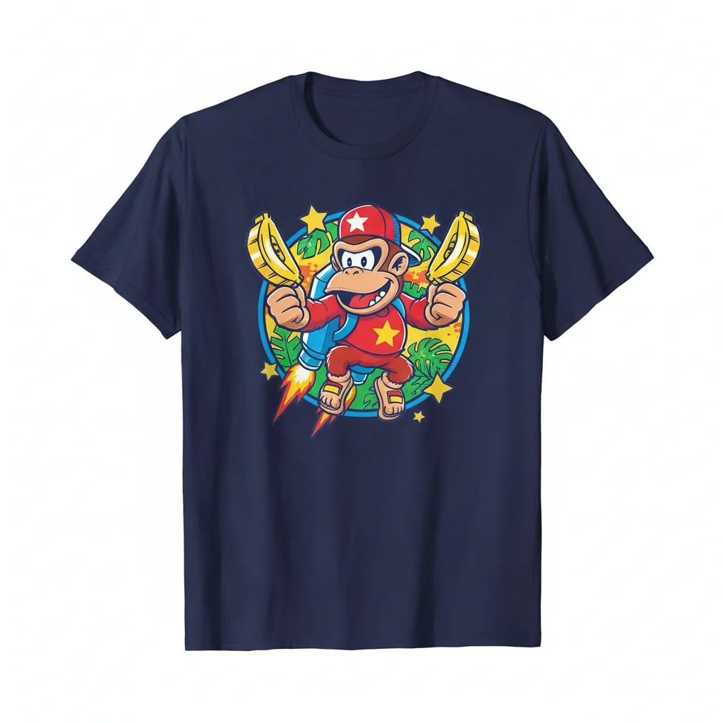 Diddy Kong Mario Monkey T-Shirt – Retro Gaming Apparel