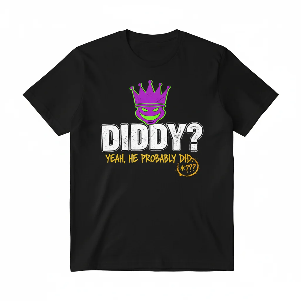 Diddy Yes He Did Sarcastic Novelty T-Shirt - Funny Meme Quote Tee