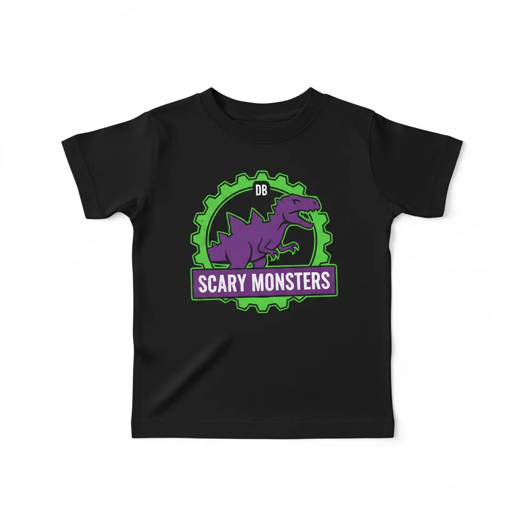 Diego Brando Scary Monsters Jurassic Logo Baby T-Shirt - Steel Ball Run Jojo's Bizarre Adventure (Purple & Green)