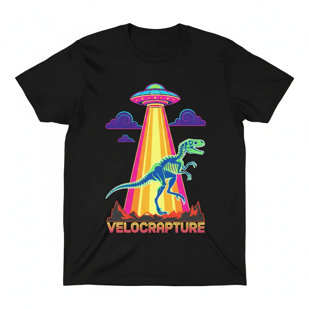 Velociraptor Roar - Premium Dino Graphic Tee