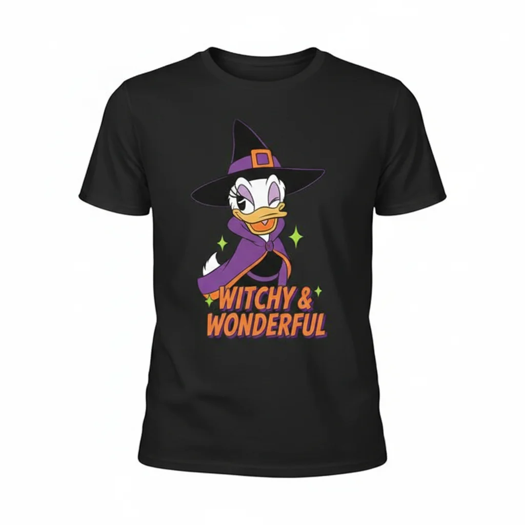 Disney Daisy Duck Bruxa Halloween Fantasia Camiseta Essencial - Feminina