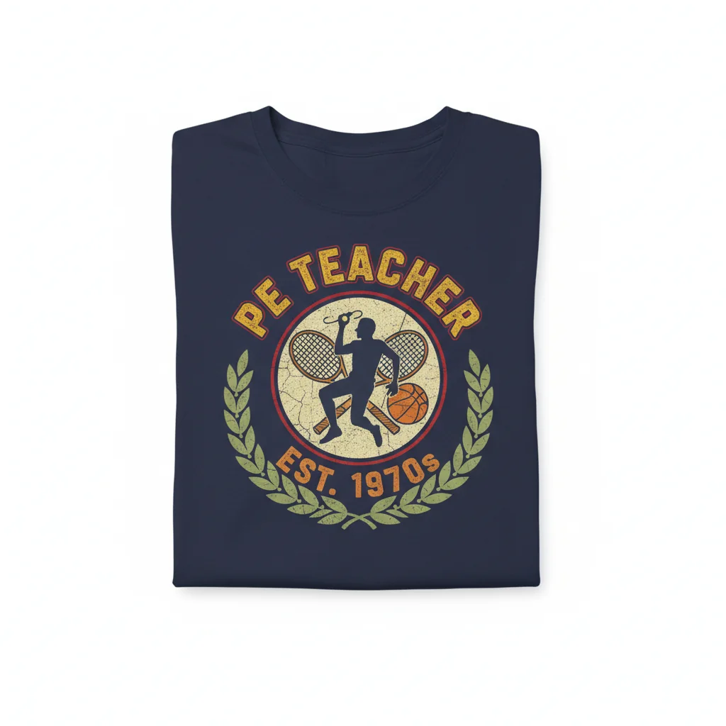 The "Distressed Retro Vintage PE Teacher" Essential Tee: A Tribute to Passion and Play