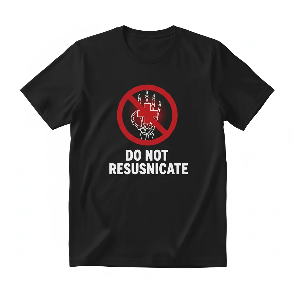 DNR Shirt for Medical Professional & Healthcare Advocates - Do Not Resuscitate Tee