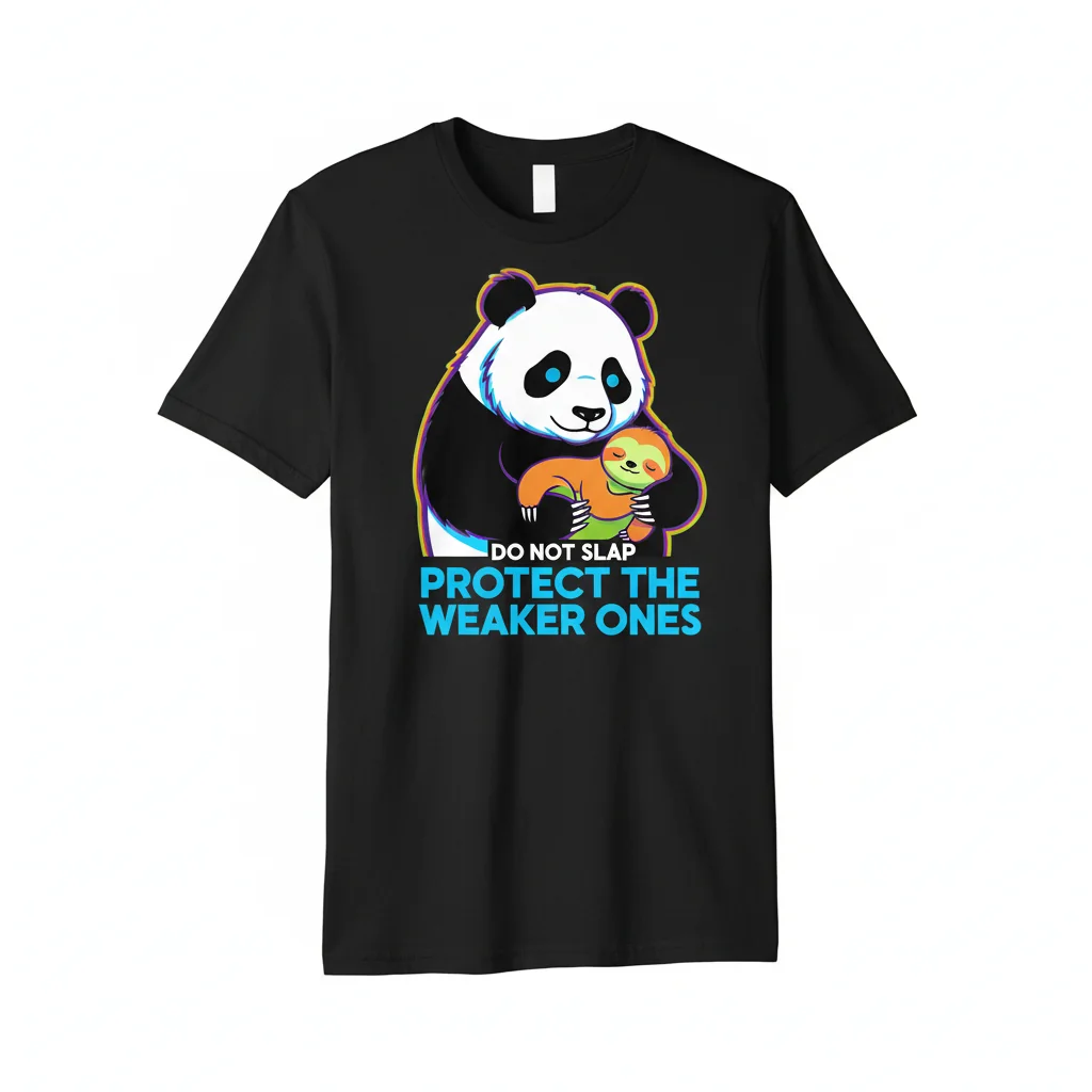 Do not slap pandas - protect the weaker ones: The Durable, Fade-Resistant Essential T-Shirt