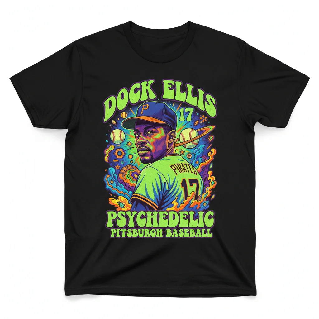 Dock Ellis 17 Pittsburgh Baseball Retro Shirt | Psychedelic Pitcher Tee