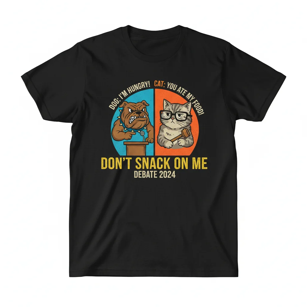 Divertido Camiseta Frases "Perro y Gato No Me Coman Debate 2024" - Algodón Premium