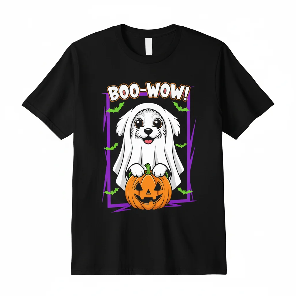 Divertente Maglietta di Halloween a Tema Fantasma per Cani - Vestito Spiritoso