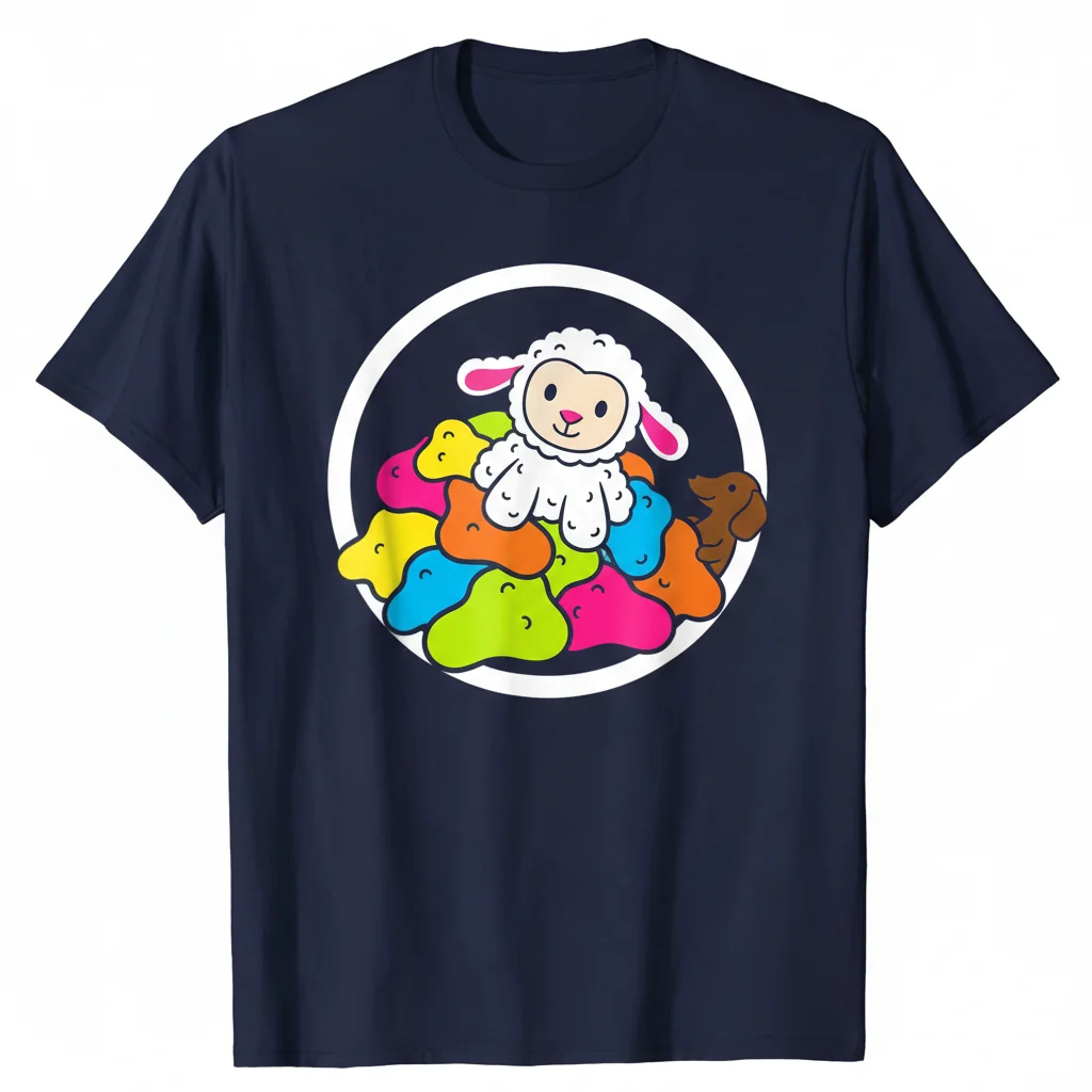 Adorably Playful Lamb Chop Dog Pile Premium Tee