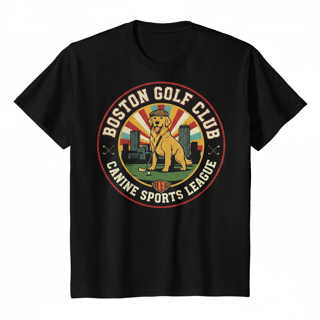 Dog Golf Club Sports Tee - Boston Golfer Enthusiast Shirt