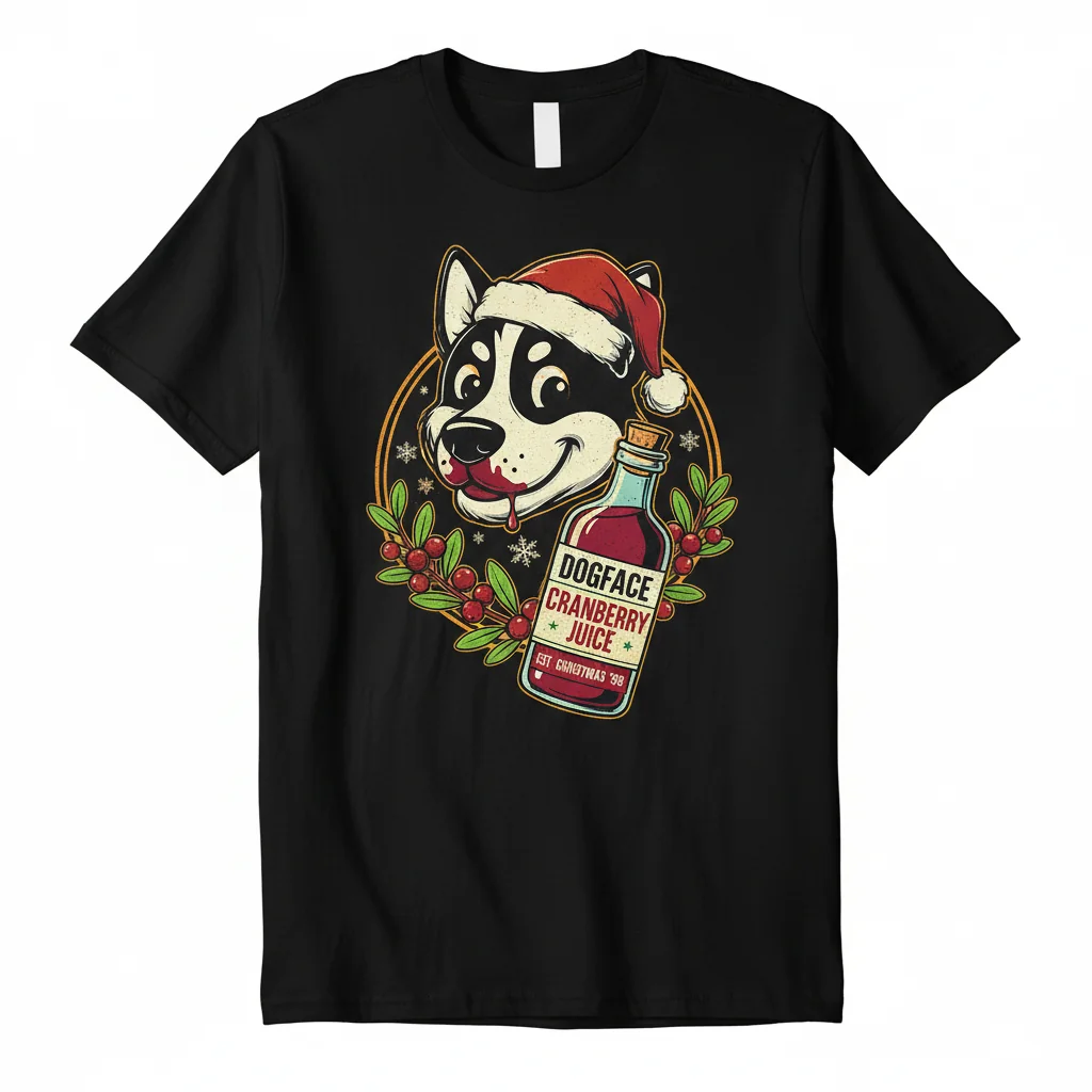 Dogface Cranberry Juice Christmas Essential T-Shirt - Ultra-Durable & Fade-Resistant